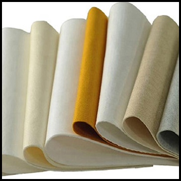 Assorted rolled industrial filtration fabrics